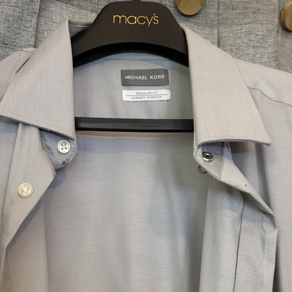 Michael Kors Light Gray Button-Up Shirt